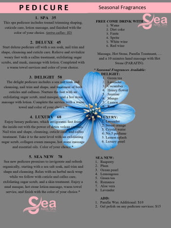 Menu Sea - Pedi